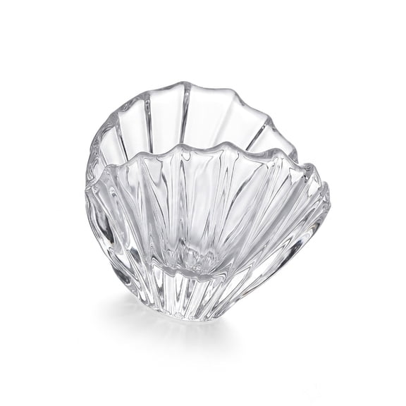 Yihuala Fluted Glass Shell Tealight Candle Holders for Ocean Coastal Centerpieces Decors