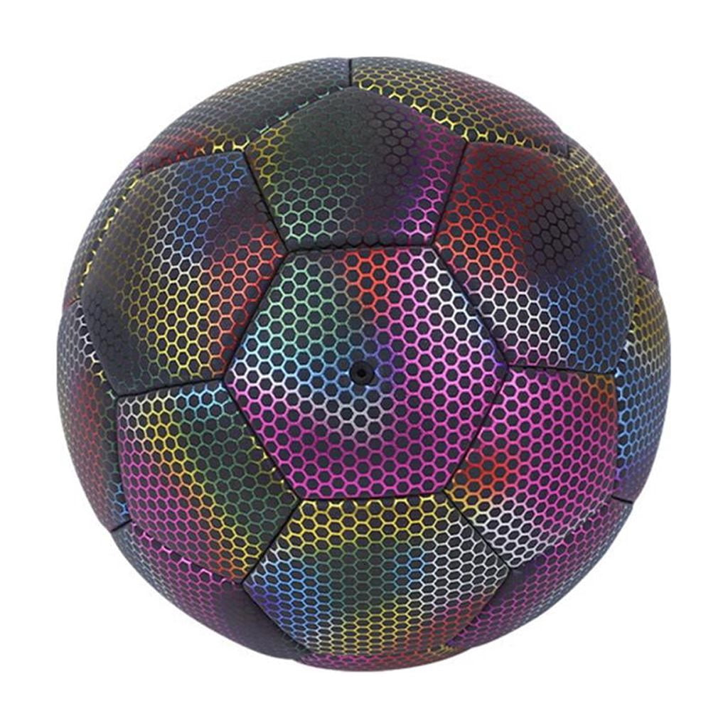 Yihuala Football Training Balls Reflective Football Soccer Glow Size 4/5 Football for Night Game