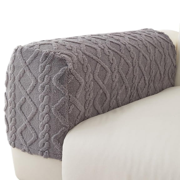 Yihuala Fuzzy Plush Armrest Cover For Sofa Recliner Loveseat Comfort Warmth Couch Arm Cover Furniture Protector Machine Washable