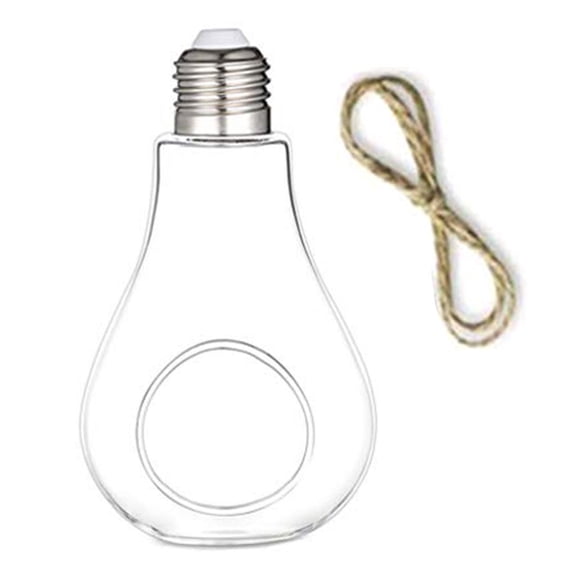 Yihuala Glass Hanging Planter, Light Bulb Shaped Hanging Air Plant Holders, Flower Pots Plant Containers Terrarium Hanging Glass for Airplants, or Small