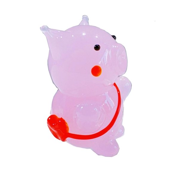 Yihuala Glass Pigs Backpack Miniature Sculpture Whimsically Desktop Shelf Decors for Animal Lover Anniversary Celebration
