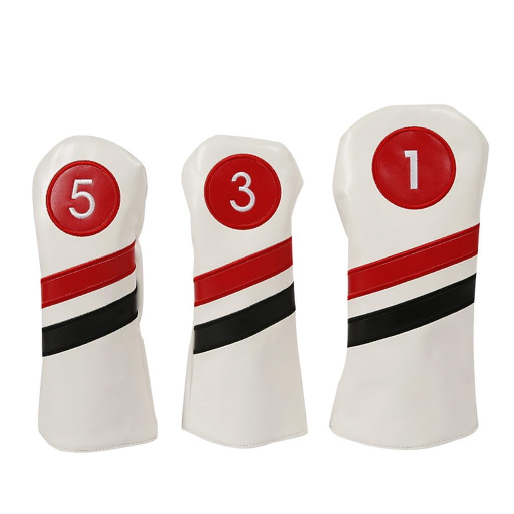 Yihuala Golf-Club Head Covers for Fairway Woods-Driver Hybrids 1,3,5 Long Neck Golf-Club Headcovers Set Golf Accessories