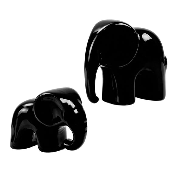 Yihuala Good Luck Elephant Figurines Ceramic Elephant Statues Figurines Table Ornament for Home Decorations Collections
