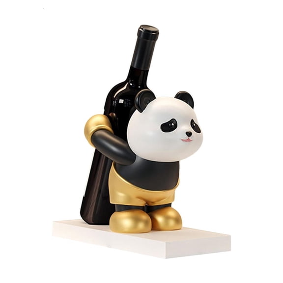 Yihuala Handcraft Panda Wine Rack Sculpture For Displaying In Cabinets Or On Countertops for Inside Cabinet Wine Storage
