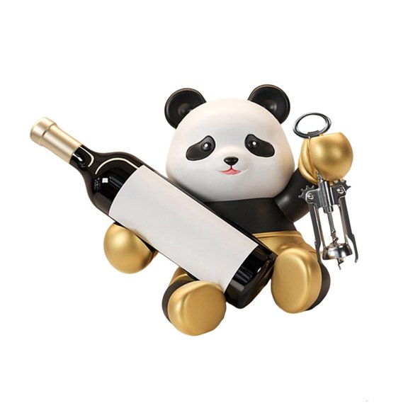 Yihuala Handcraft Panda Wine Rack Sculpture For Displaying In Cabinets Or On Countertops for Inside Cabinet Wine Storage