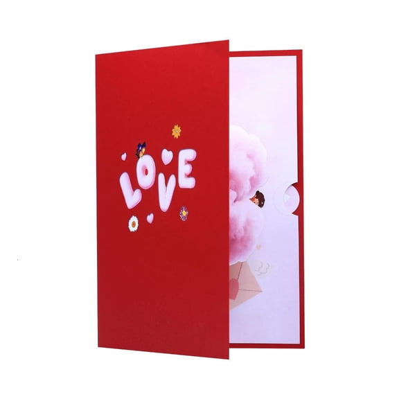 Yihuala Heart Cloud Greeting Card with Envelope Surprise Party Invitation Card Valentines Day Celebration Supplies