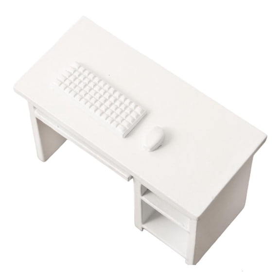 Yihuala High Detailed 1/12 Dollhouses Miniature Computer Desk and Keyboard and Mouse Dollhouses Accessories for Craft Enthusiast