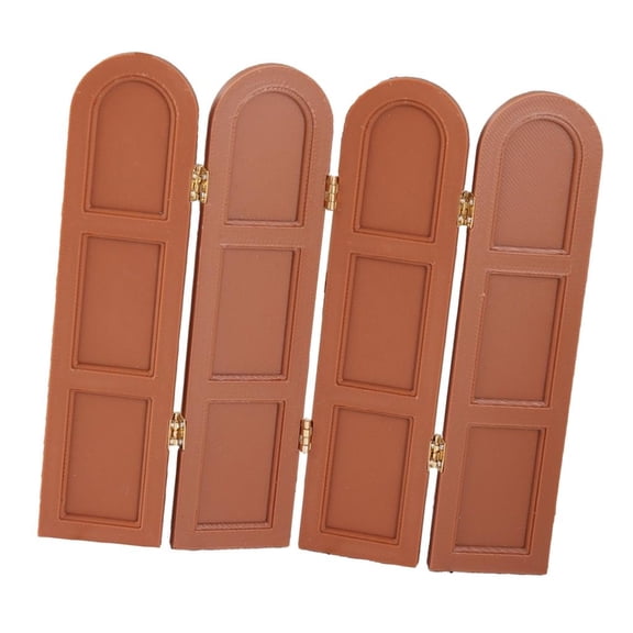 Yihuala Hinged Room Divider Folding Screen Door Model Figure Miniature Furniture For 1/12 Doll House Living Room Decoration