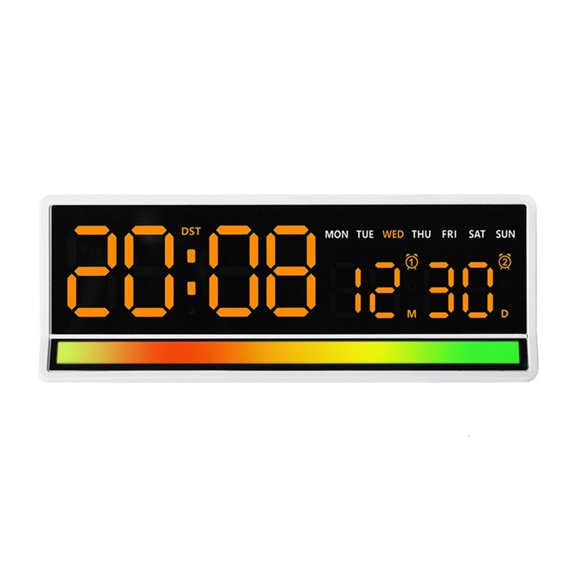 Yihuala Intelligent Music Activated LED Clock with Dynamic Lighting Cool Hit Electronic Clock for Study Work Light