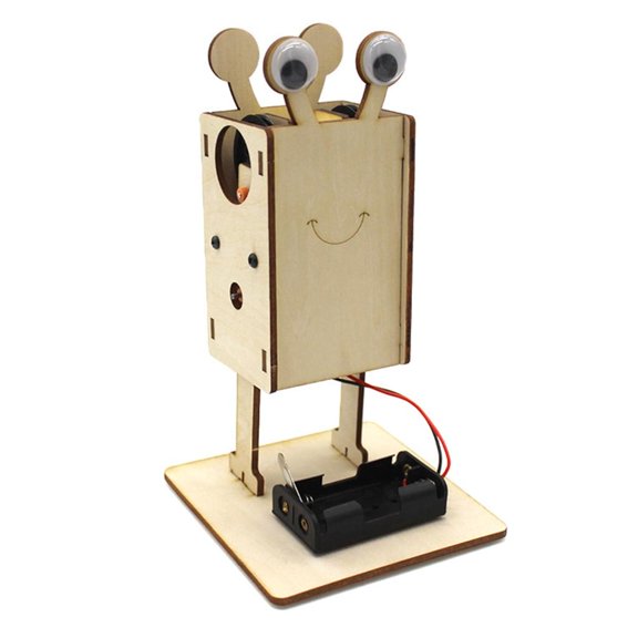 Yihuala Interactive Wooden Crank Dancing Robot Craft Project Toy for Creativity and Learning Educational Activity