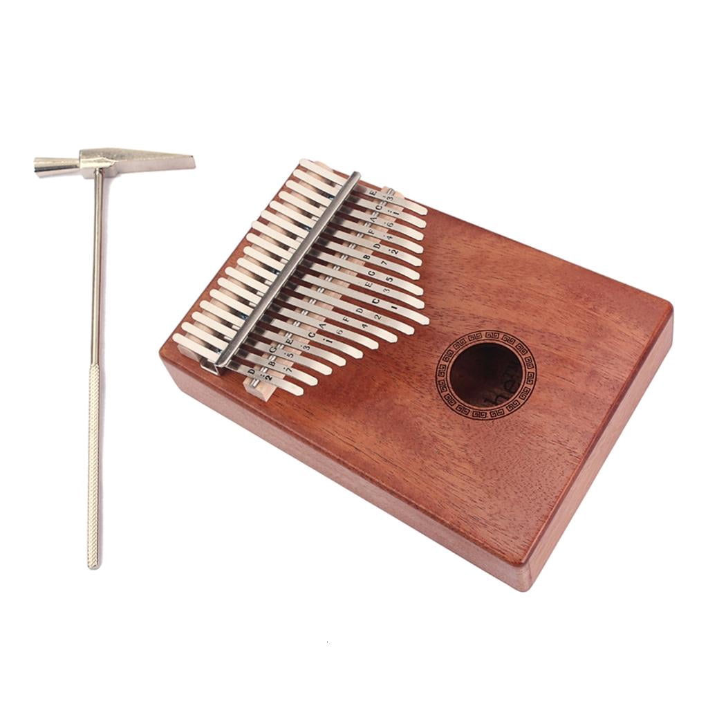 Yihuala Kalimba 17 Keys Thumb Piano with Study Instruction & Hammer Wood Finger Piano for Beginners Professional