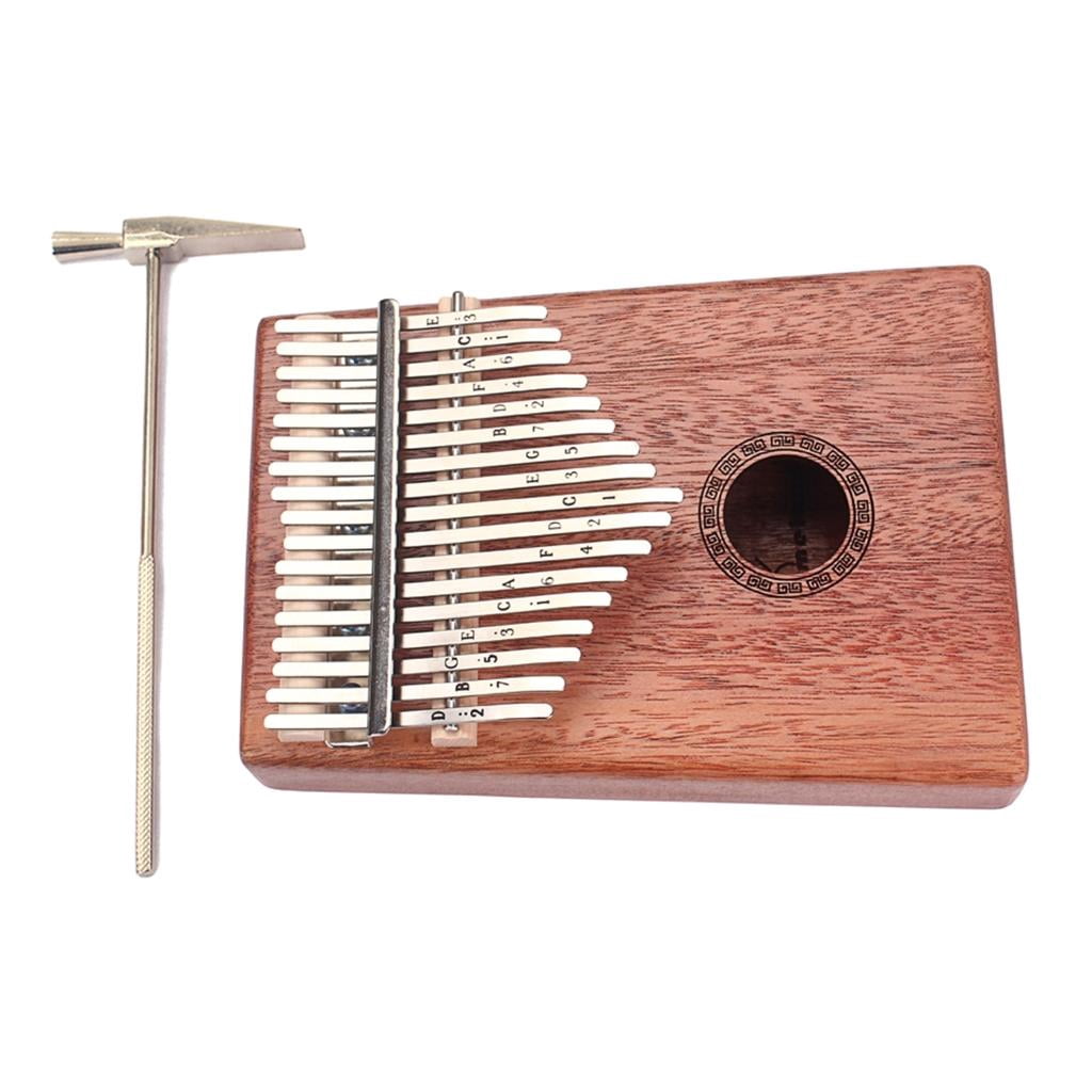 Yihuala Kalimba 17 Keys Thumb Piano with Study Instruction & Hammer Wood Finger Piano for Beginners Professional