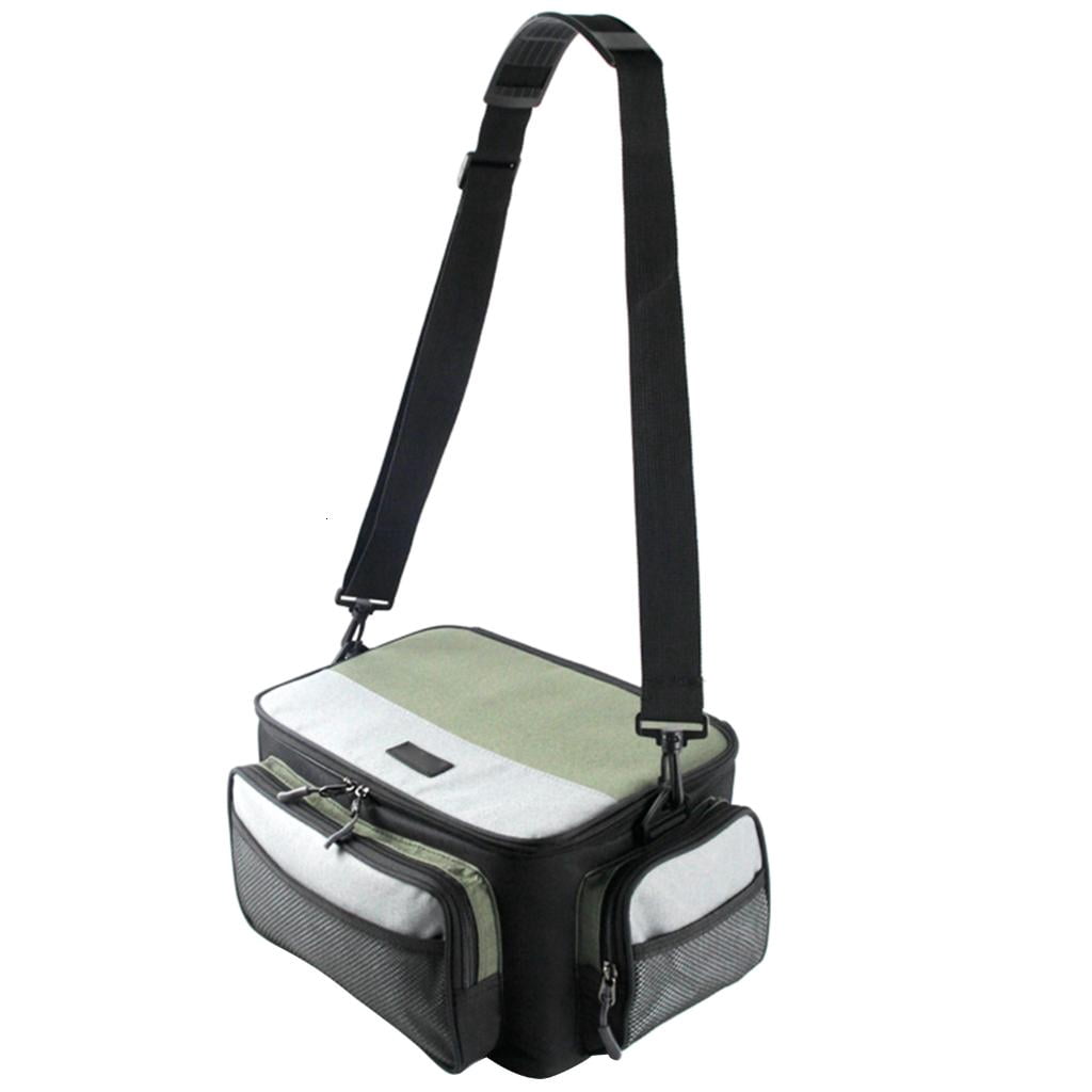 Yihuala Large Capacity Fishing Tackle Bag MultiPockets Fishing Gear Carrying Bag Outdoor Portable Fishing Shoulders Crossbody Ba