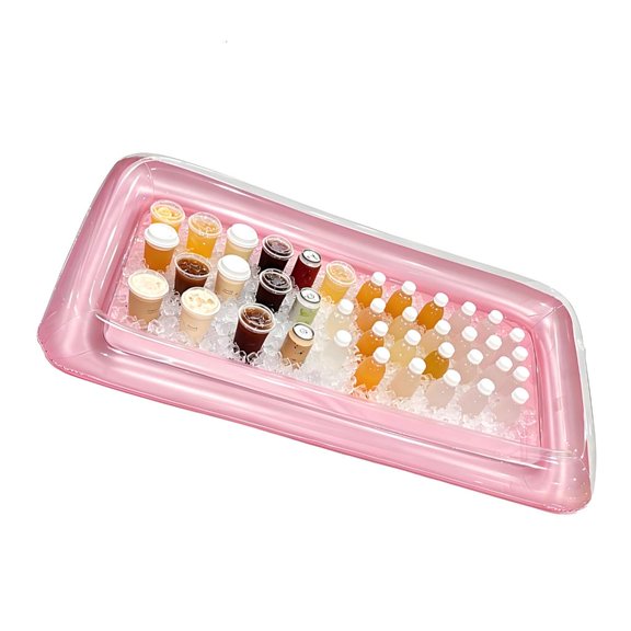 Yihuala Large Rectangular Inflatable Drink Coolers with Anti Treated Thickened PVC Construction Suitable for Beach Vacations