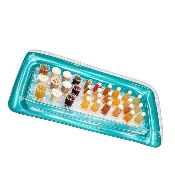 Yihuala Large Rectangular Inflatable Drink Coolers with Anti Treated Thickened PVC Construction Suitable for Beach Vacations