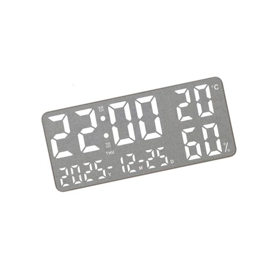 Yihuala Large Screen LED Wall Clock Temperature Display Alarm Night Light Color Changing Adjustable Brightness For Home Offices