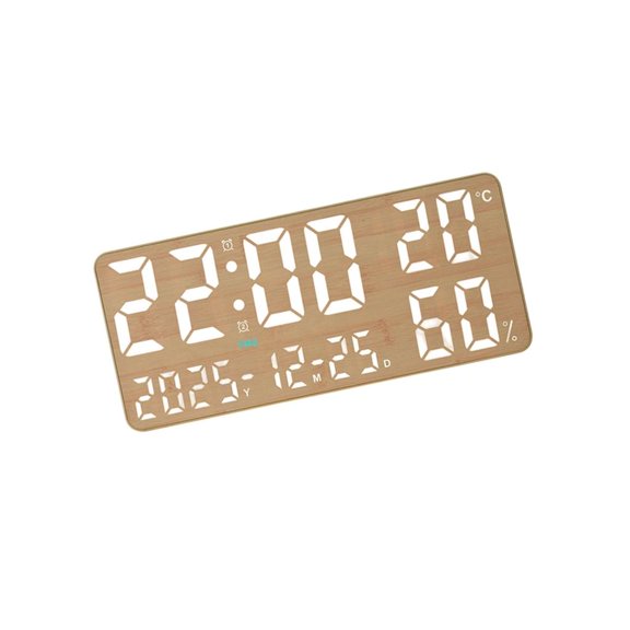 Yihuala Large Screen LED Wall Clock Temperature Display Alarm Night Light Color Changing Adjustable Brightness For Home Offices