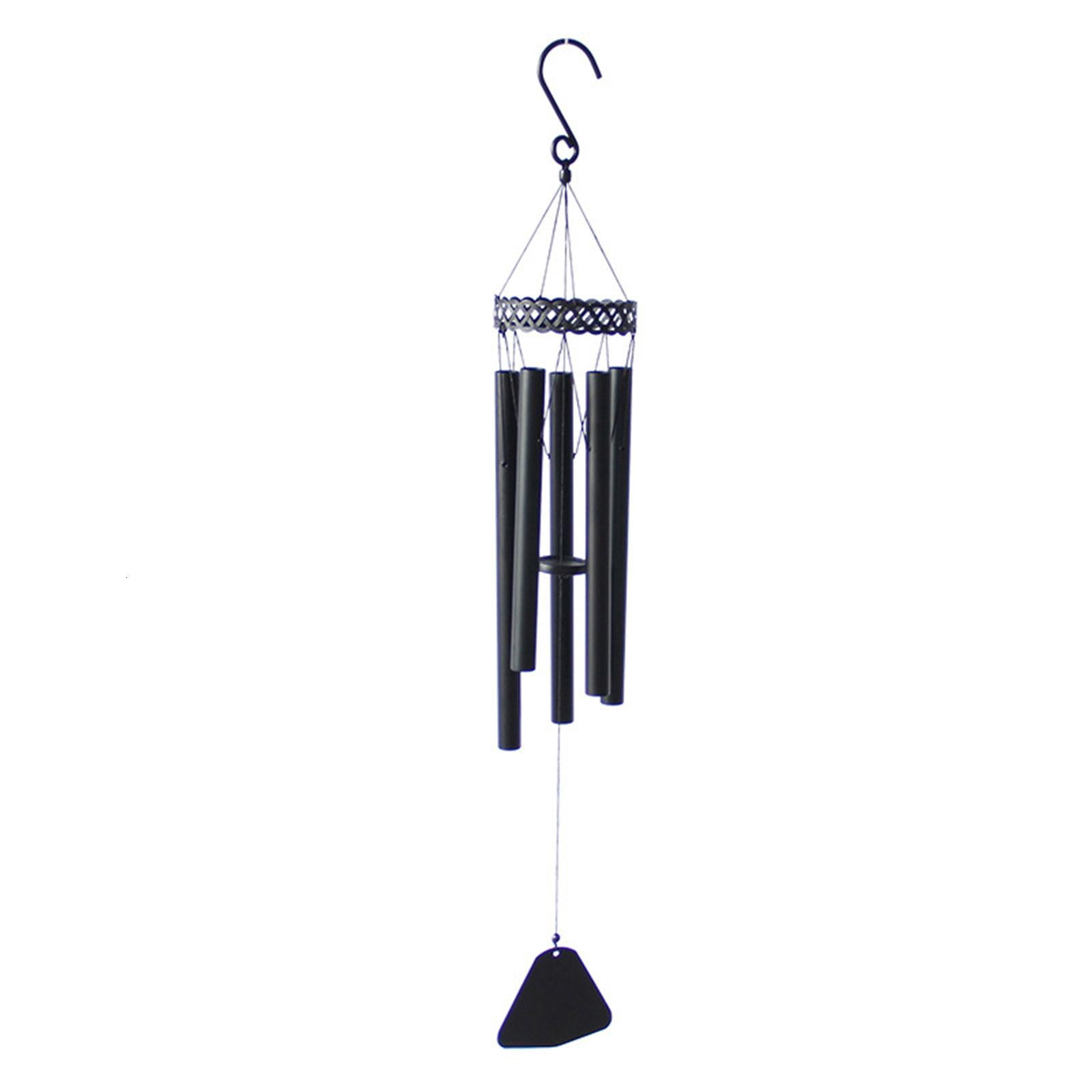 Yihuala Large Wind Chimes Outdoor Tone 36Inch Sympathy Wind Chimes for Outside with 5 Tubes Tuned Relaxing Black