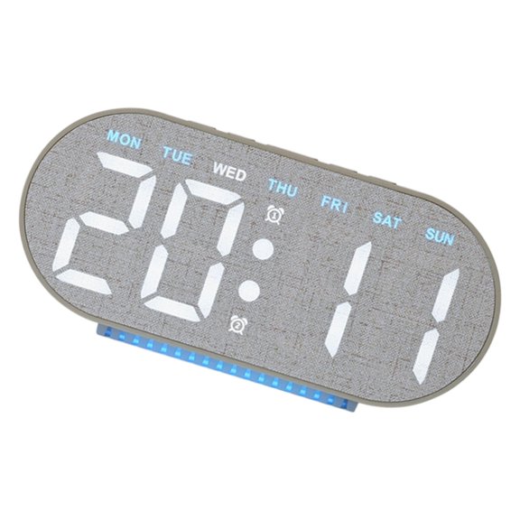 Yihuala Lighted Digital Home Clock with Alarm Date Day-of-Week Indicators, Corded Table Clock for Study Room Daily Placement