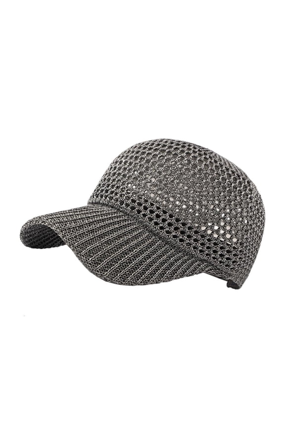 Lightweight Crocheted Baseball Cap Sun Hat Wicking Polyester Adjustable Sport Accessory