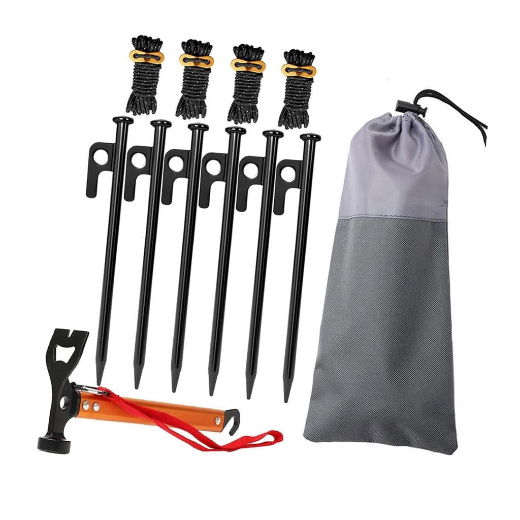 Yihuala Long Camping Tent Stake Aluminum Alloy Canopy Stakes Spikes Heavy Duty Tents Peg Wind-proof Lengthened Tent Ground Peg