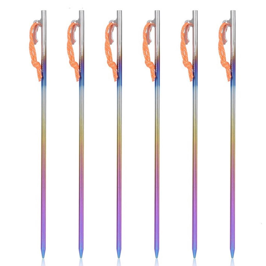 Yihuala Long Tent Peg Alloy Tent Stakes Peg Firm Tent Hook Ground Anchors Outdoor Canopy Stake Camping Accessories