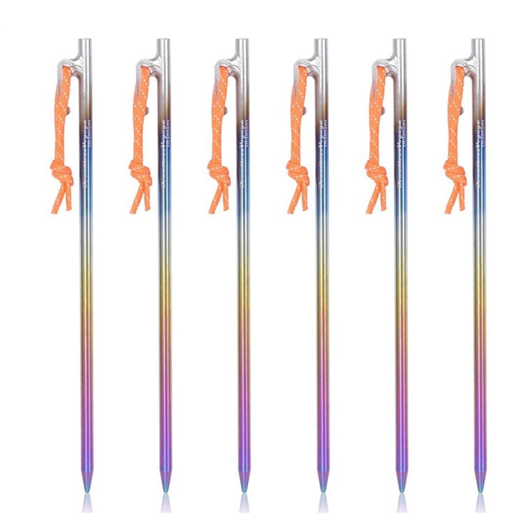 Yihuala Long Tent Peg Alloy Tent Stakes Peg Firm Tent Hook Ground Anchors Outdoor Canopy Stake Camping Accessories