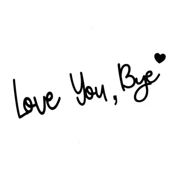 Yihuala Love You Bye Wood Script Signs Modern Decors for Expressing Love and Warmth Entryway Hallway Black Wall Hanging Plaques