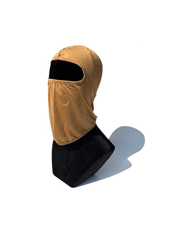 Men Women Cycling Motorcycle Full Face for Rhinestone Beaded Outdoor Sports Hood for Sun for Neck Scarf Headgear Party Props