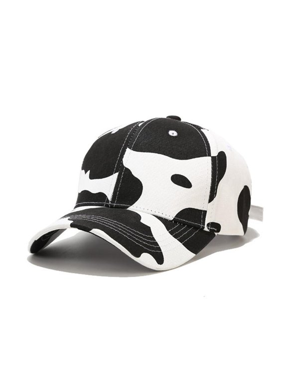 Men Women Striped Milk Cow Print Baseball Cap Hip Hop Outdoor for Sun for Sports Adjustable Trucker Hat