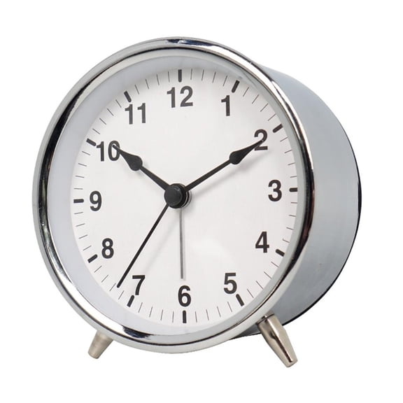 Yihuala Metal Creative Alarm Clock Small Mute Alarm Clocks Bedside Electronic Round Number Desk Table Home Decoration Clock