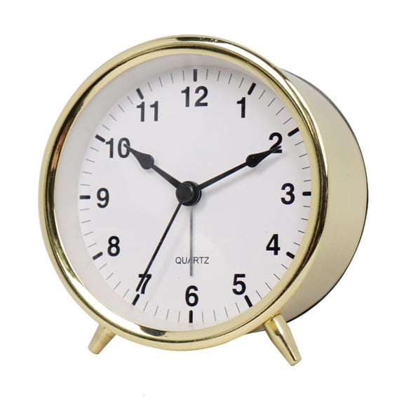 Yihuala Metal Creative Alarm Clock Small Mute Alarm Clocks Bedside Electronic Round Number Desk Table Home Decoration Clock