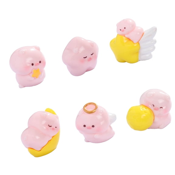 Yihuala Miniature Pigs Figurine Mini Pig Figure for Shelf Styling,Desk Display, and Home