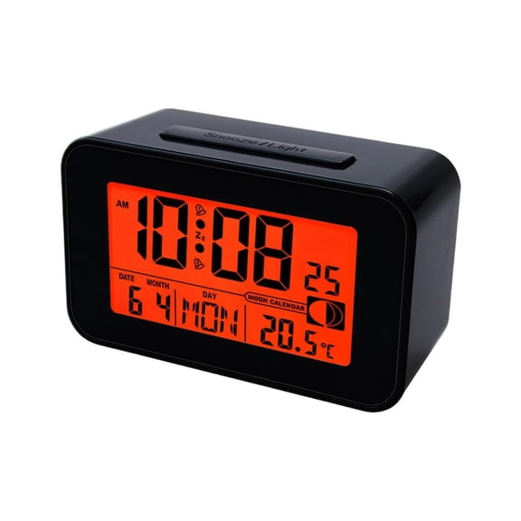 Yihuala Modern Digital Alarm Clock with Bright Backlights Calendar Temperature Display and Multiple Alarms for Home Offices Use