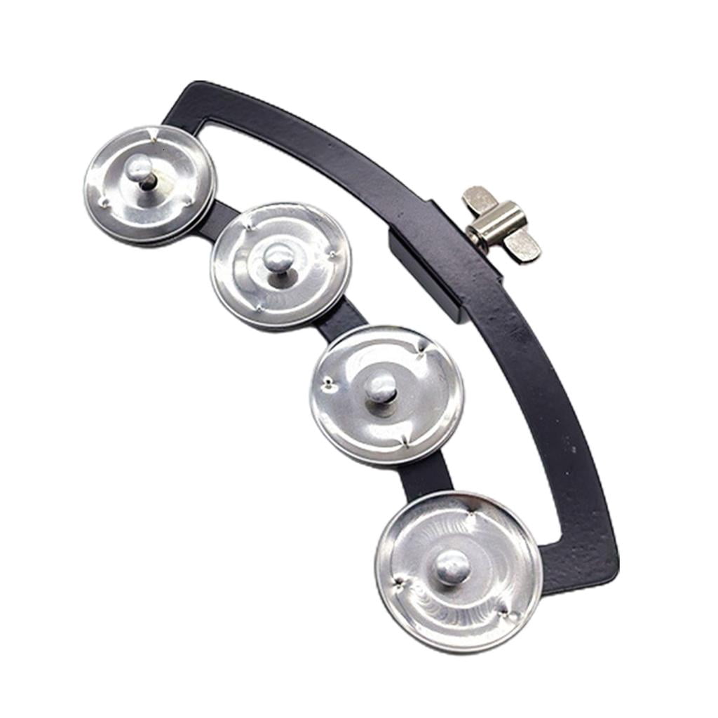 Yihuala Mountable Tambourine Hand Bells Rattle Single Row Bells Handheld Percussion Tambourine for Drummers Guitarists