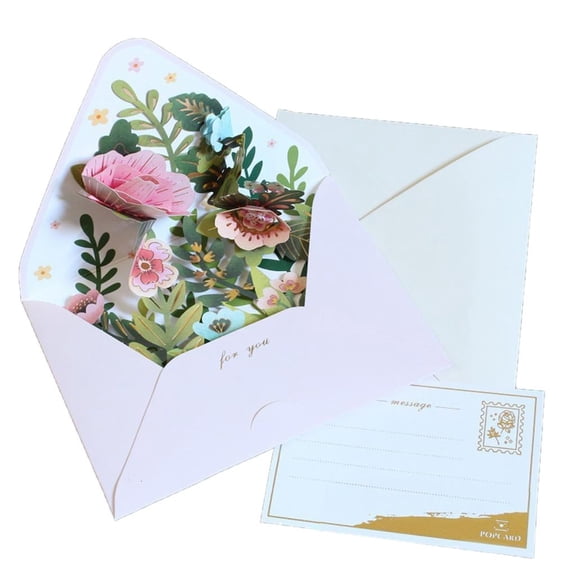 Yihuala Multifunctional 3D Flower Greeting Card Blessing Card Card Messages Crafted with Care Envelope Gifts