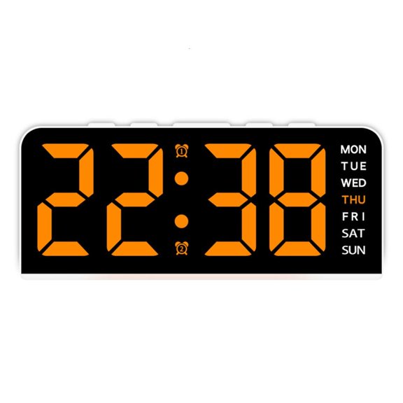 Yihuala Multifunctional LED Night Light and Digital Alarm Clock with Temperature Week Time Display and 12/24 Hour Format Clock