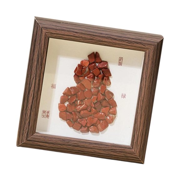 Yihuala Natural Crystal Gourd Photo Frame Symbols Lucky Wealth Table Ornament Decorative Photo Frame New Year for Women Men