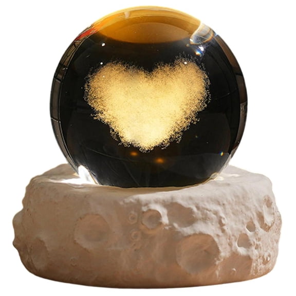 Yihuala Night Light Glass Planet Globes Ornament Home Desktop Decoration Night Light with Gypsum Base Enduring