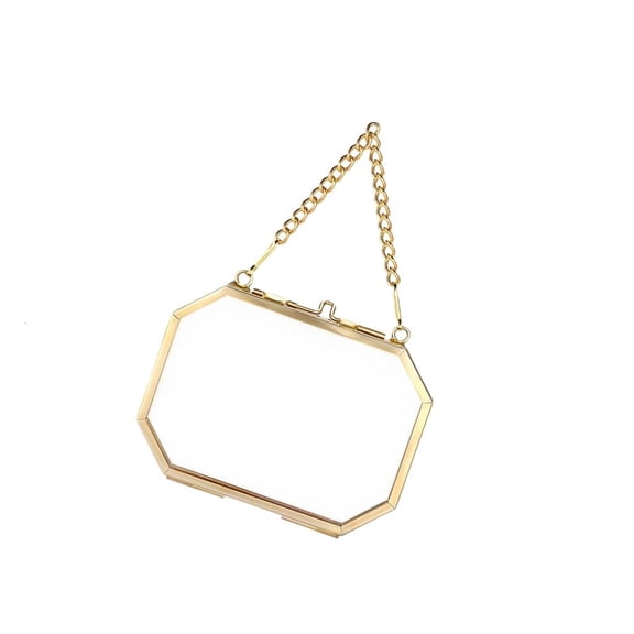Yihuala Octagonal Hanging Picture Frame with Chain Art Display Frame for Wall Decoration Picture Dried Plant Octagonal
