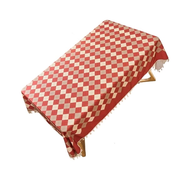 Yihuala Oil Fabric Grids Dining Tablecloth Easy to Nonslip Bottom Multiple Size Decoration
