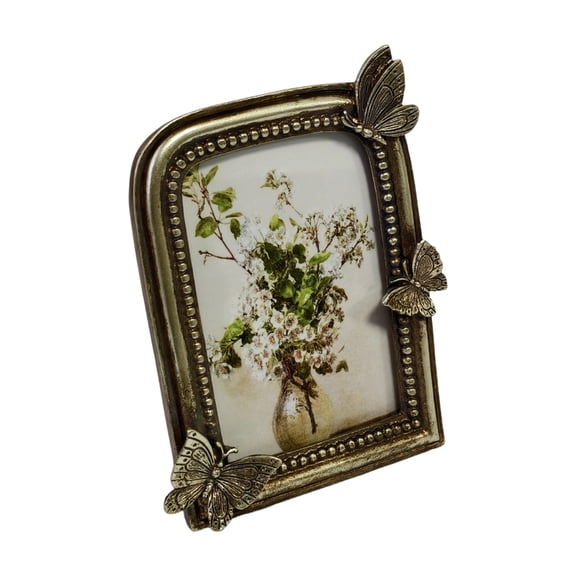 Yihuala Ornate Resin Picture Frame with Butterfly Design for Indoor Tabletop Decors