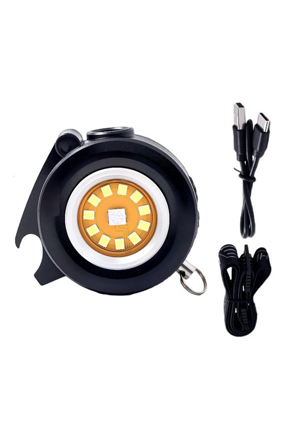 Outdoor LED Work Light Keychain Rechargeable Flashlight Pendant Keyring for Adventure Multifunctional Backpack Jewelry