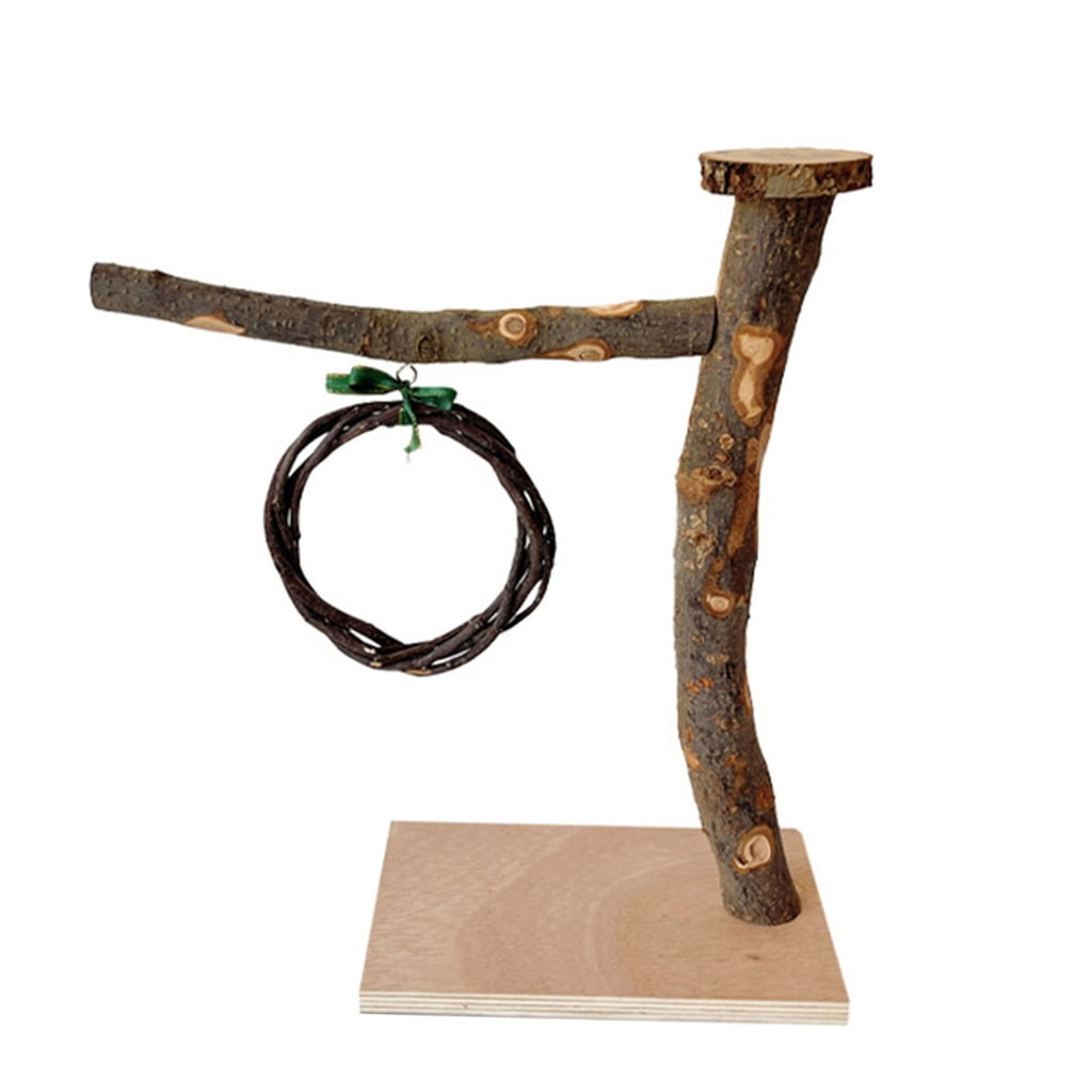 Yihuala Parrots Cage Swing Stands Set Wood with Swing and Tray Swing ...