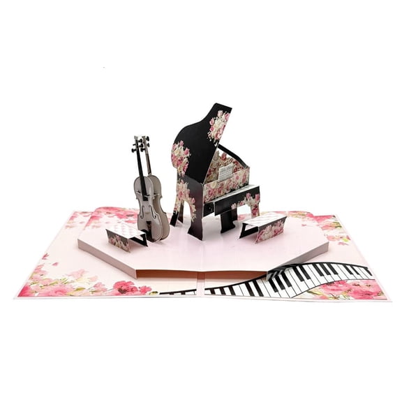 Yihuala Peach Blossom Theme 3D Invitation Card With Message Note Envelope Standing Greeting Card For Wishes Wedding Ceremony