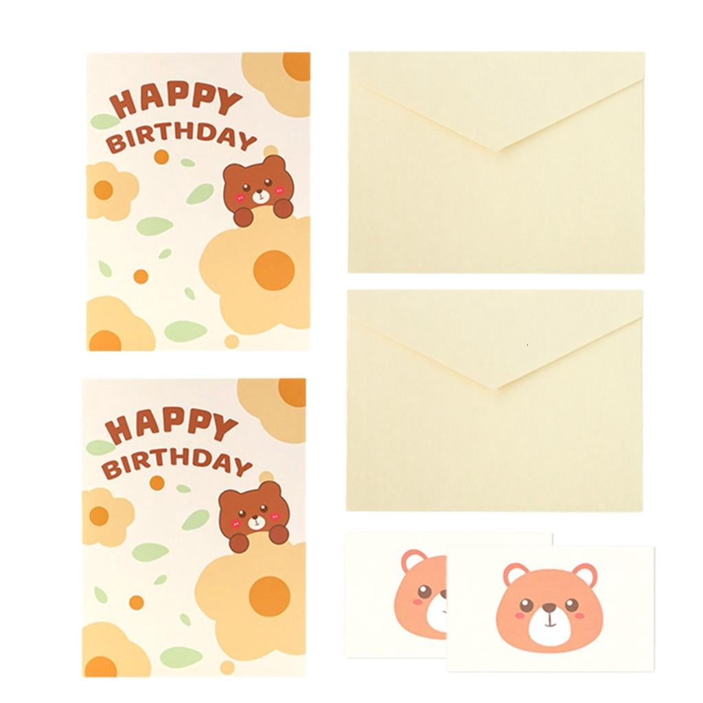 Yihuala Plush Bear 3D Birthday Card Plush 3D Bear Greeting Card for Birthdays Present for Any Age