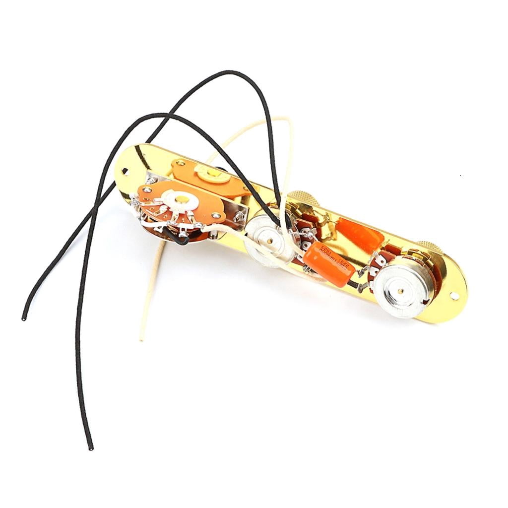 Yihuala Prewired Guitar Control Plate 3 Way Loaded Control Plate with Knob for Electric Guitar Playing Parts