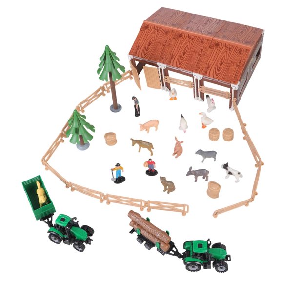 Yihuala Realistic Farm Figurines Playset with Fences, Educational Learning Toy for 50Pcs Set