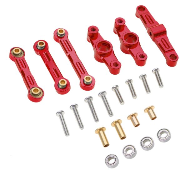Yihuala Remote Control Toy Steering Linkage Set Aluminum Ball-Bearing Crank Steering Assembly for TT02/02D 1:10 Drift Car