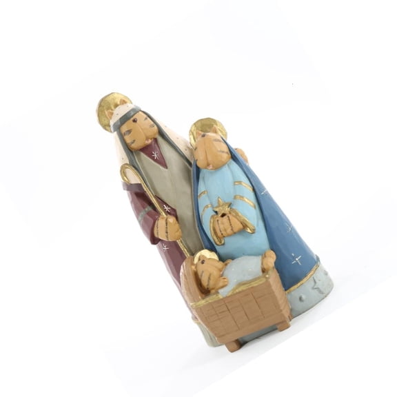 Yihuala Resin Holy Family Statues Sculptures Tabletop Centerpiece Christmas Nativity Decorative Figurine with Hook Home Decors